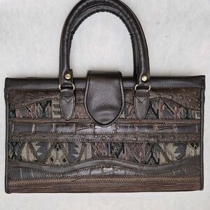 NWOT Vintage Accessory Works Tapestry Croc Patchwork Bag Purse
